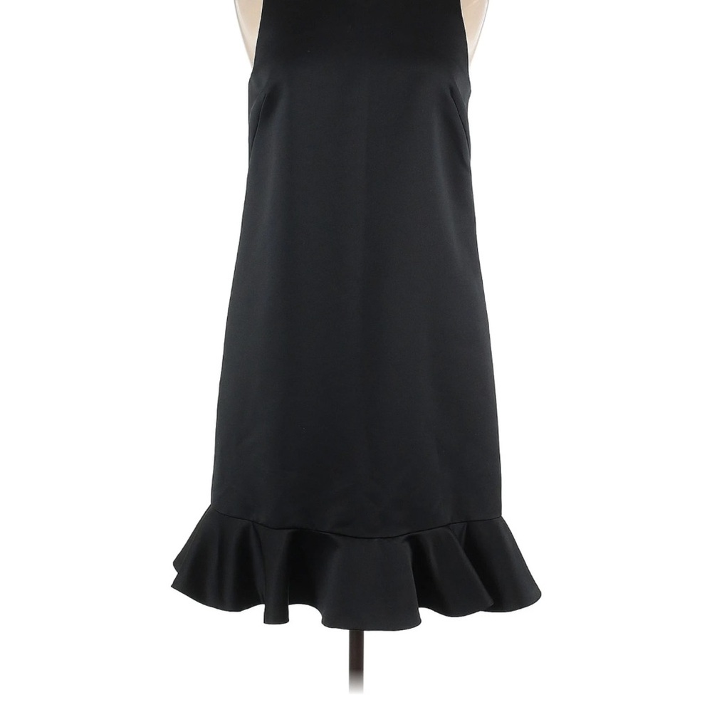 Cailyn Beth Drop Waist Elegant Black Ruffle Hem Dress